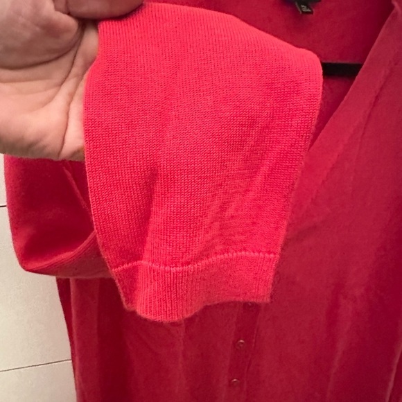 TALBOTS Woman RED PINK button cotton long sleeve career casual cardigan MP - Picture 6 of 13